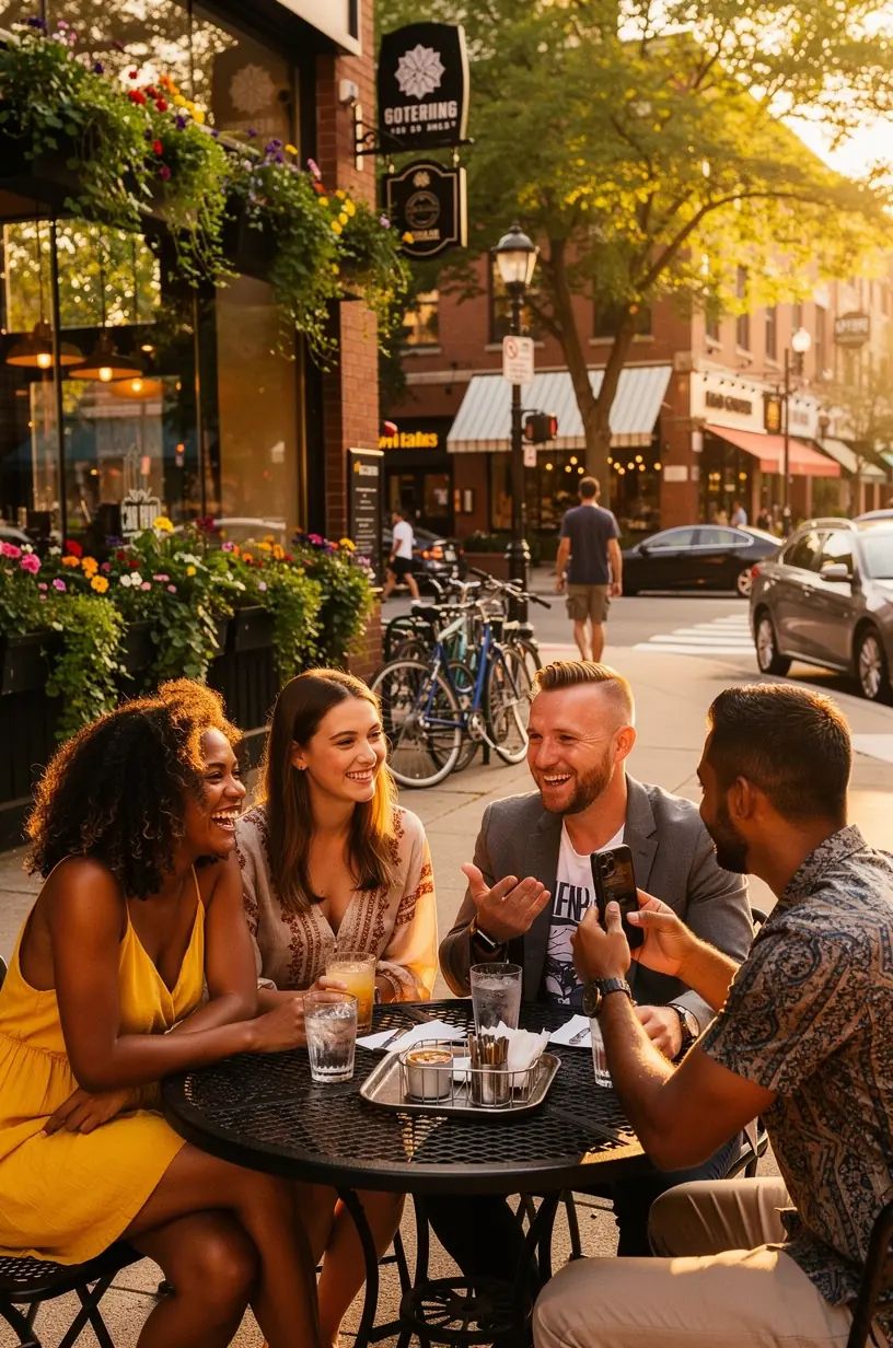 People socializing and dancing in a lively club