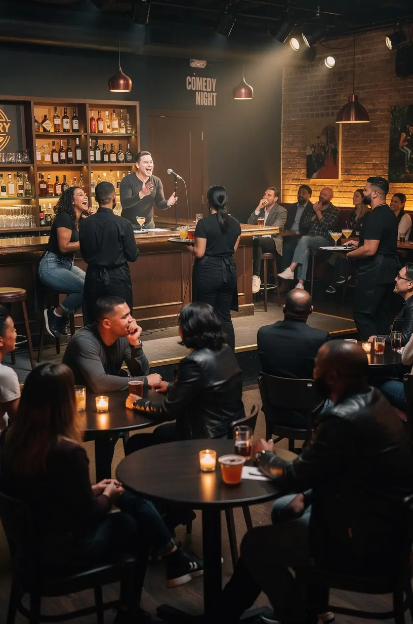 Street performer engaging city crowd in vibrant atmosphere